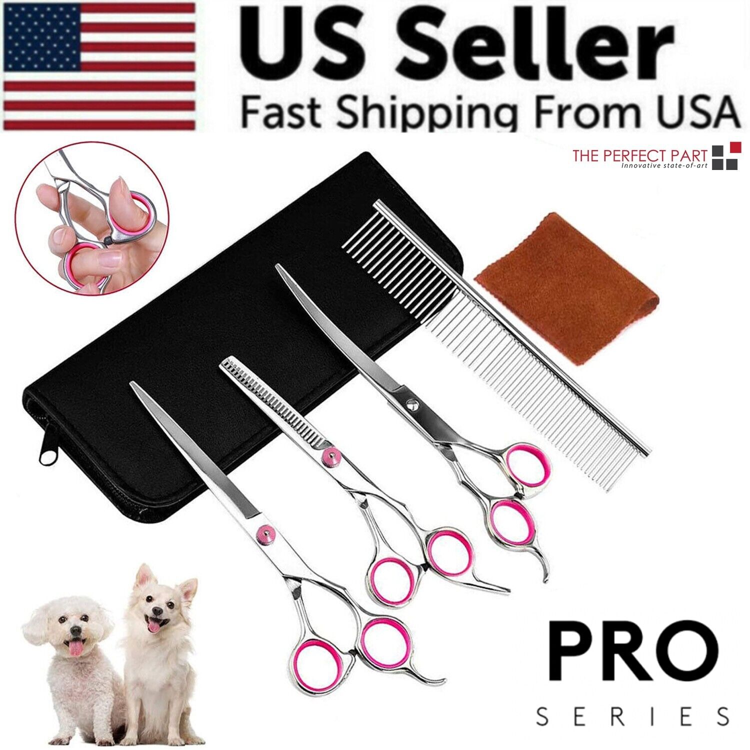 Pet Dog Grooming Scissors Stainless Straight Curved Thinning Shears