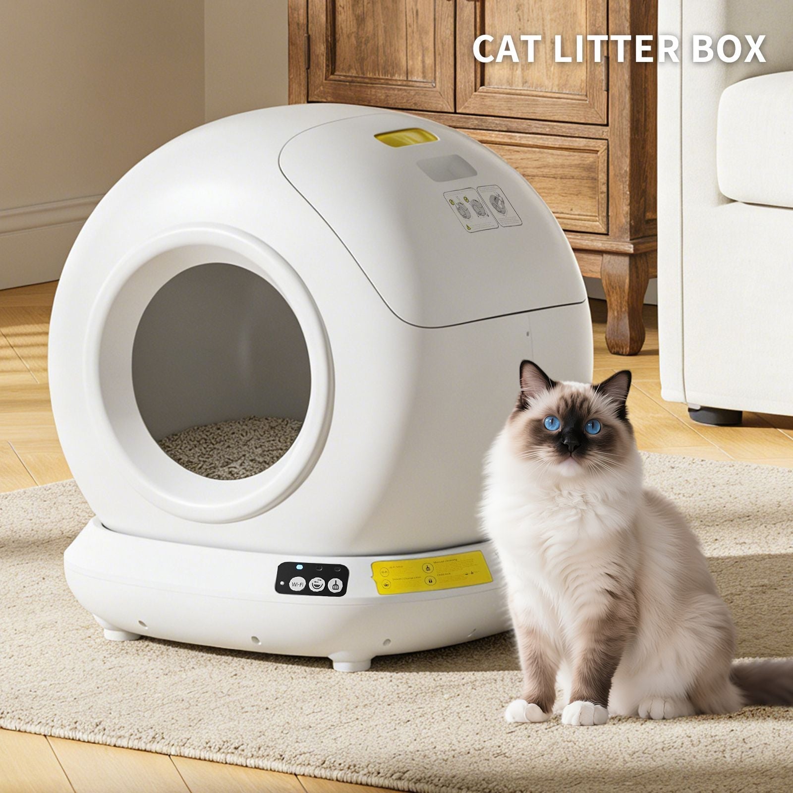 Self-Cleaning Cat Litter Box | Fully Enclosed Automatic, App Control,