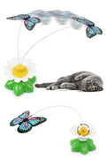 Interactive Rotating Butterfly Cat Toy Battery Operated Moving Cat Tea